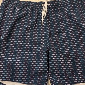 Bonobos Shark Print Swim Trunks - Blue and Pink
